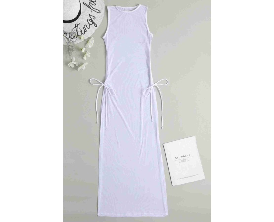 Angelsin Tül Pareo Plaj Elbisesi Beyaz