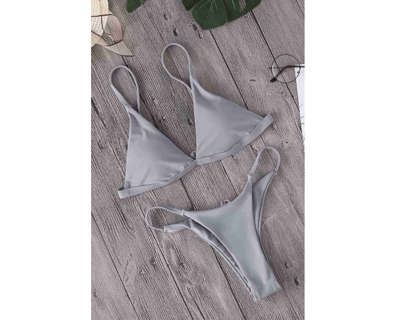 Angelsin Üçgen Bikini Takım Gri